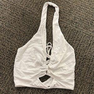 I am Gia white halter top